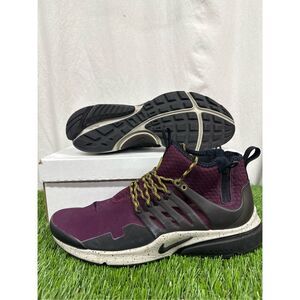 Nike Air Presto Mid Utility Bordeaux Trail Running Shoes 859524-600 Mens Size 12